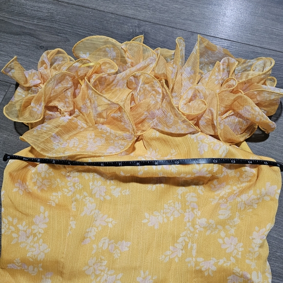 KEEPSAKE the Label Embrace Ruffle Midi Dress Yellow Size Medium - Picture 9 of 11